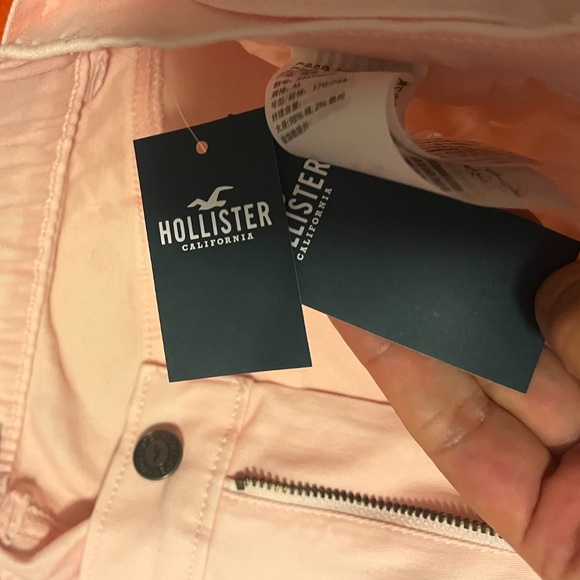Hollister baby pink belted high rise balloon barrel jeans NWT - Picture 7 of 13